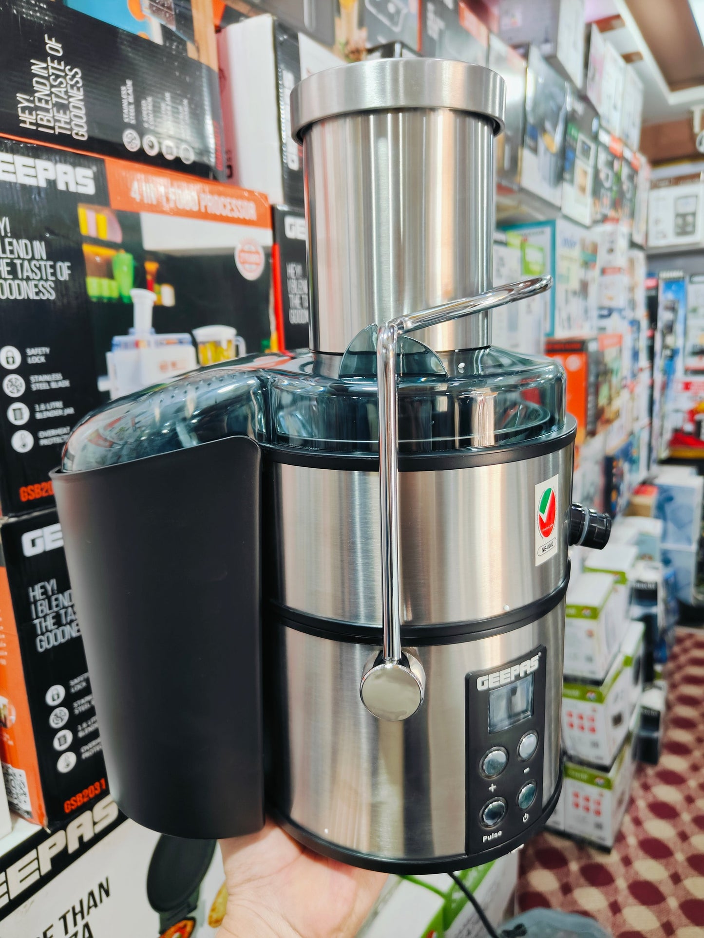 Geepas GSB46016 12-in-1 Kitchen Master Juicer Blender | 800W Multi-Function Food Processor with LCD Display