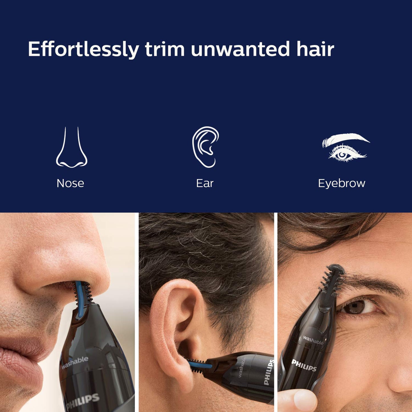 Philips NT3650 Nose Ear Trimmer Eyebrow Groomer Galaxiee