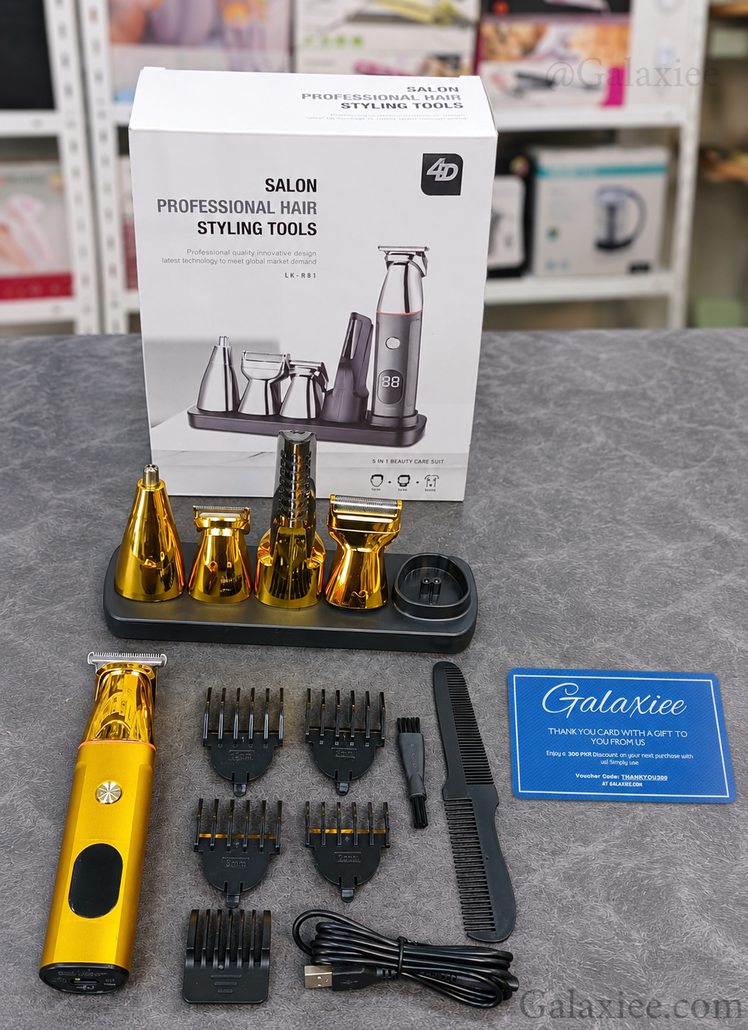 5-in-1 Professional Grooming Kit & Shaver 4D LK-881 – Galaxiee
