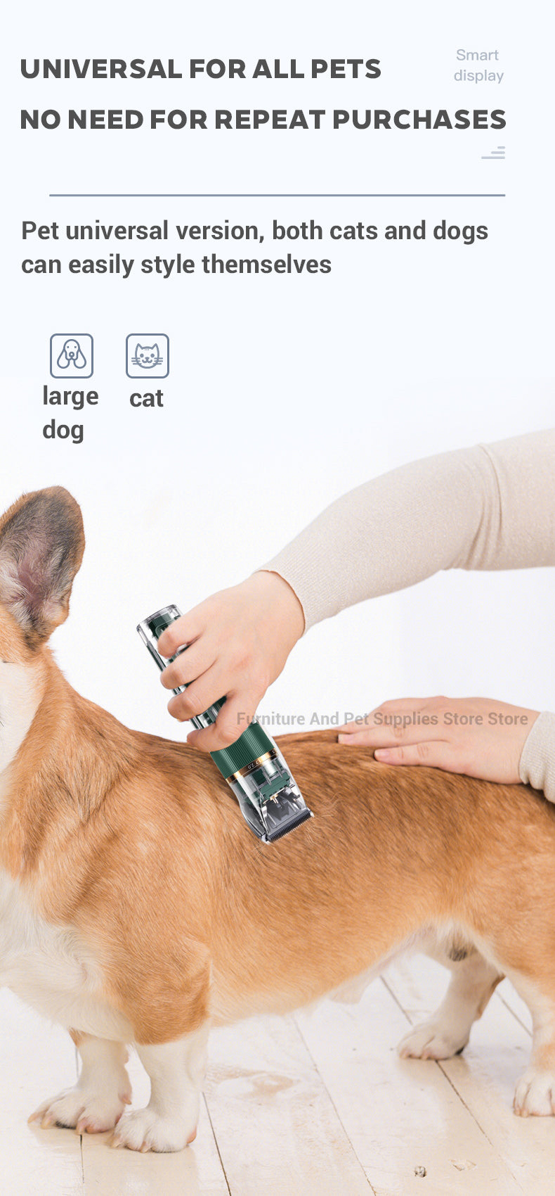 Cat & Dog Hair Clipper – Professional Pet Grooming Trimmer with Digital Display | Rechargeable Pet Clipper in Pakistan
