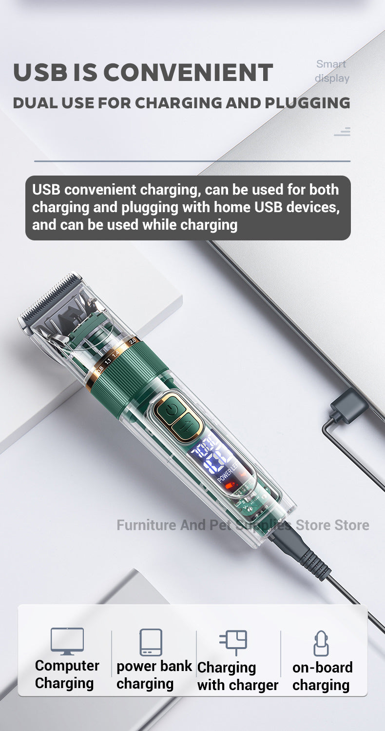 Cat & Dog Hair Clipper – Professional Pet Grooming Trimmer with Digital Display | Rechargeable Pet Clipper in Pakistan