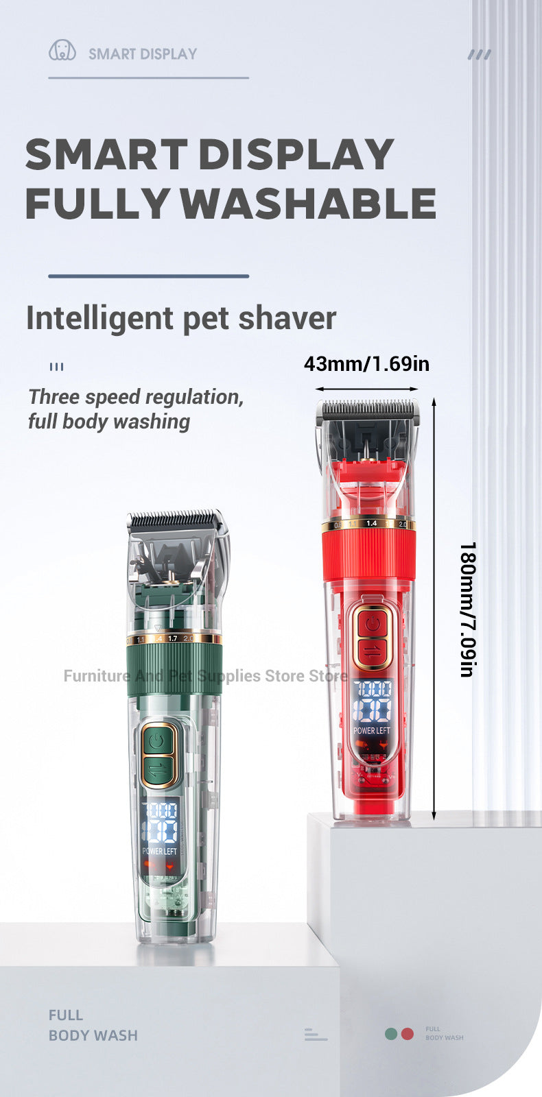 Cat & Dog Hair Clipper – Professional Pet Grooming Trimmer with Digital Display | Rechargeable Pet Clipper in Pakistan
