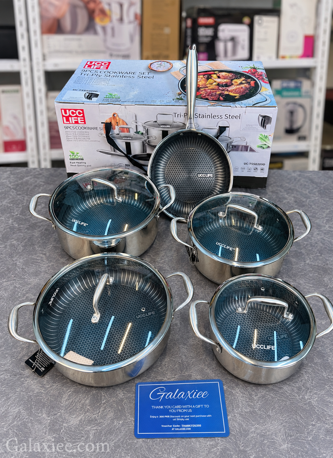 9-Piece Tri-Ply Stainless Steel Cookware Set