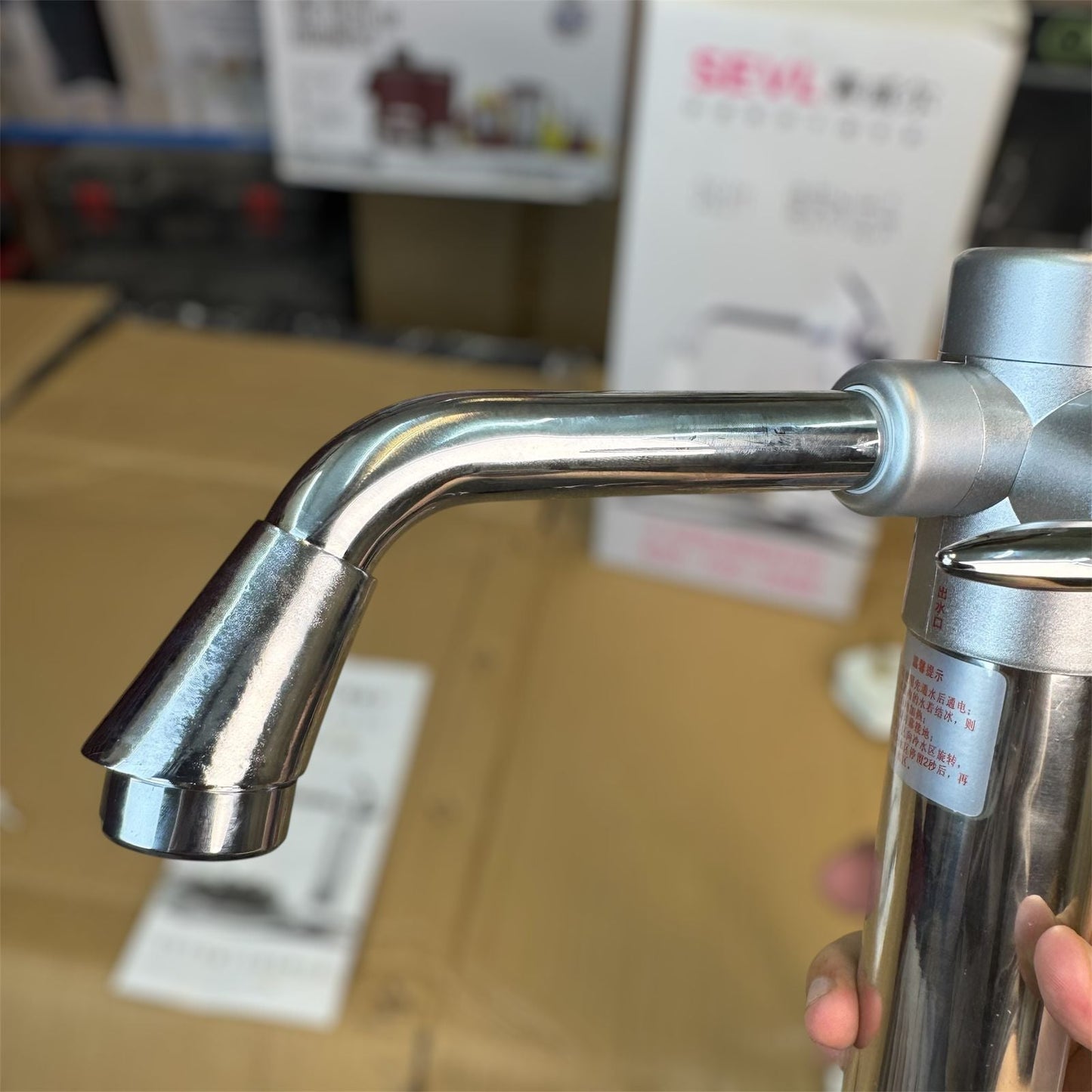 Geepas Stainless Steel Instant Electric Water Heating Faucet | Fast Hot Water Tap (GWF61225P)