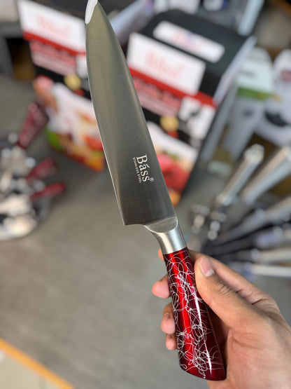 Bass 8-Piece Stainless Steel Knife Set with Stand | Kitchen Essentials