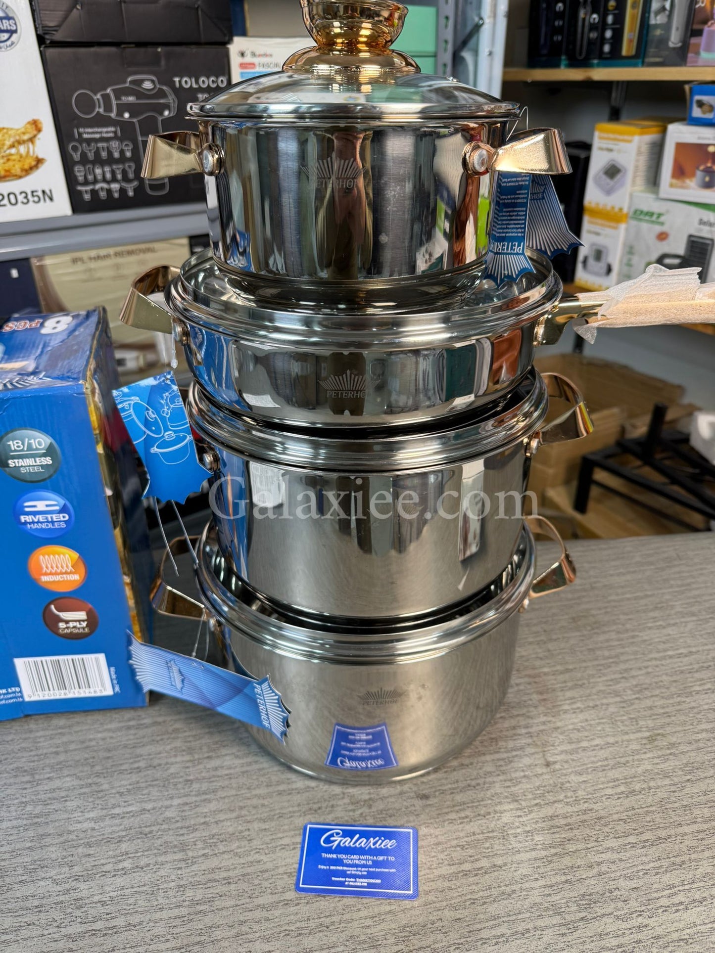 German Lot Peterhof 8-Piece Stainless Steel Cookware Set | Premium PH-Series