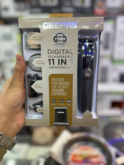 Geepas GTR8612 9-in-1 Men’s Shaver & Clipper Kit | Cordless Grooming Set