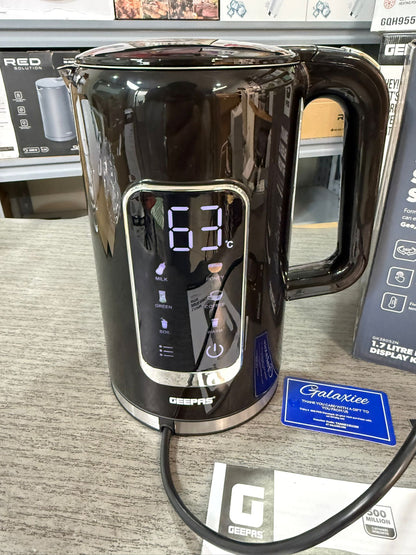Geepas 1.7L Digital Display Electric Kettle – GK9895 | Smart Temperature Control