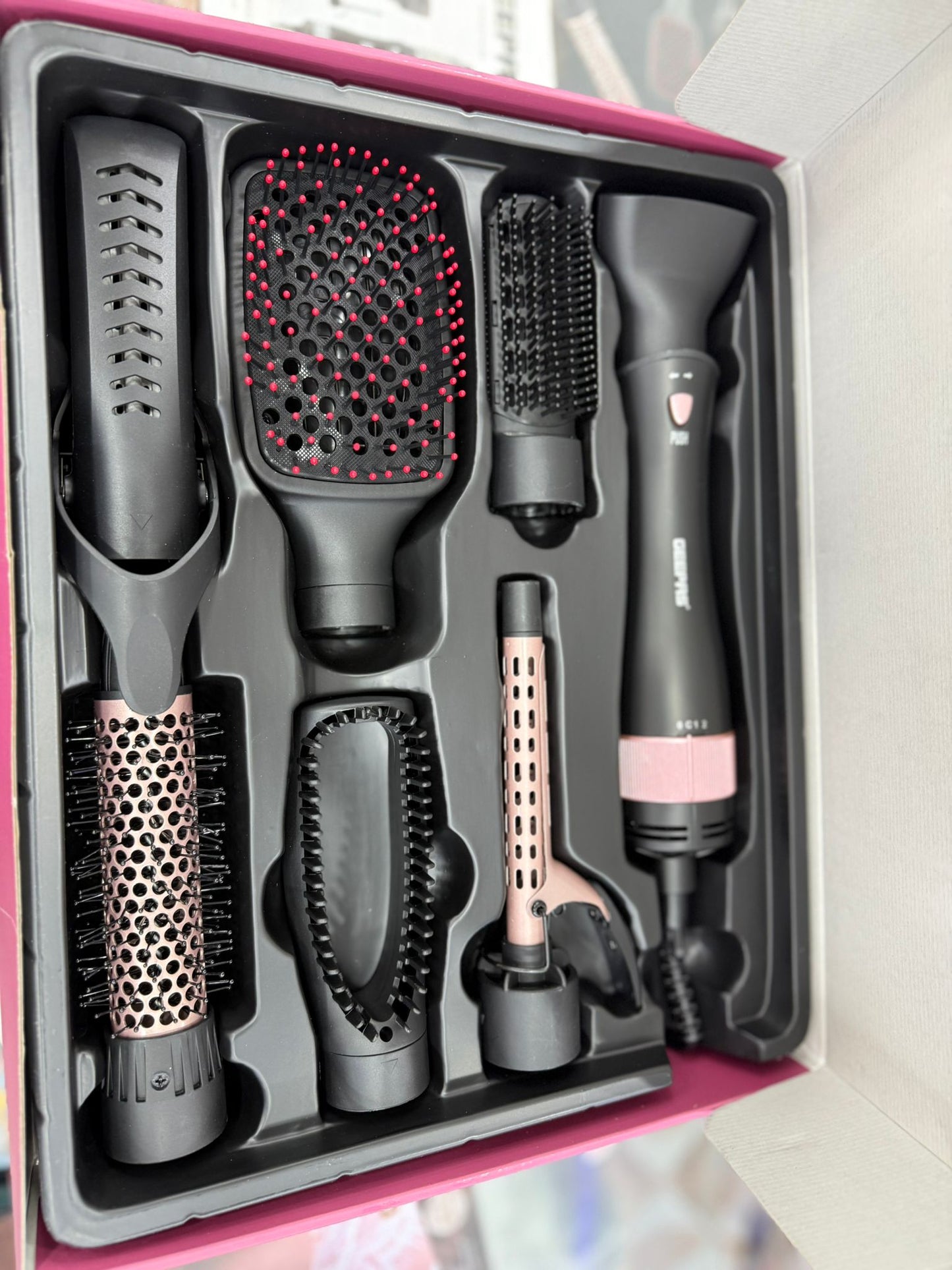 Geepas 8-in-1 Hair Styler Set GH86070 – Hair Dryer & Styling Brush Combo, DC Motor, 2 Speed Temperature,