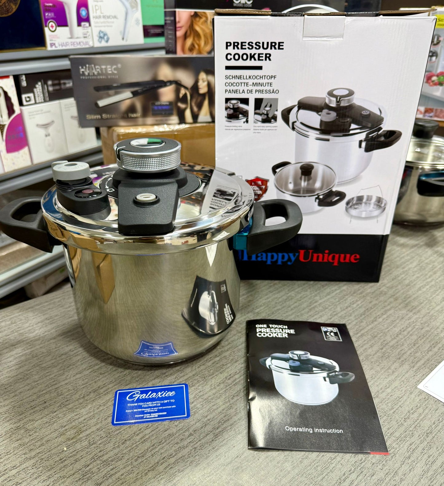 Happy Unique Premium Stainless Steel Pressure Cooker Set – 5L & 7L with Steamer (Induction Compatible)