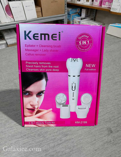 KM-2199 5-in-1 Women Shaver & Epilator – Multi-Function Hair Removal Grooming Kit