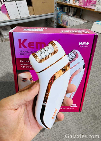 Kemei KM-1207 3-in-1 Women Epilator & Electric Trimmer – Rechargeable Grooming Device