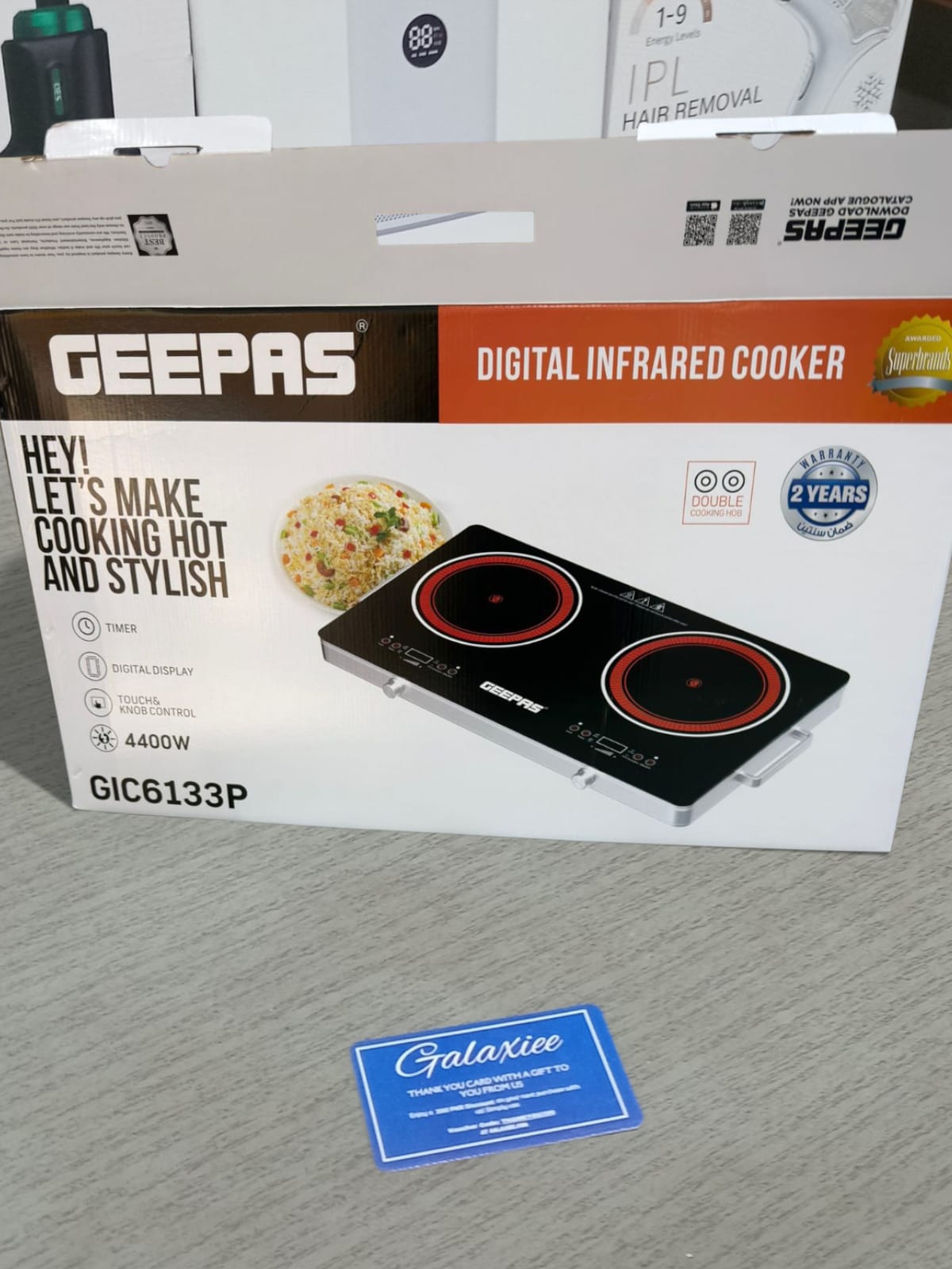 Geepas Double Digital Infrared Hot Plate GIC6133P – Touch Control, Safety Lock & 11 Power Levels