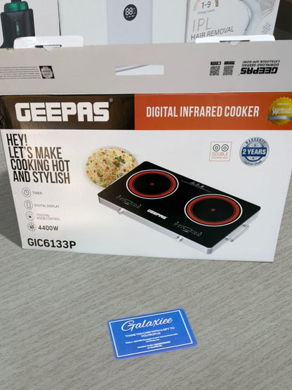 Geepas Double Digital Infrared Hot Plate GIC6133P – Touch Control, Safety Lock & 11 Power Levels