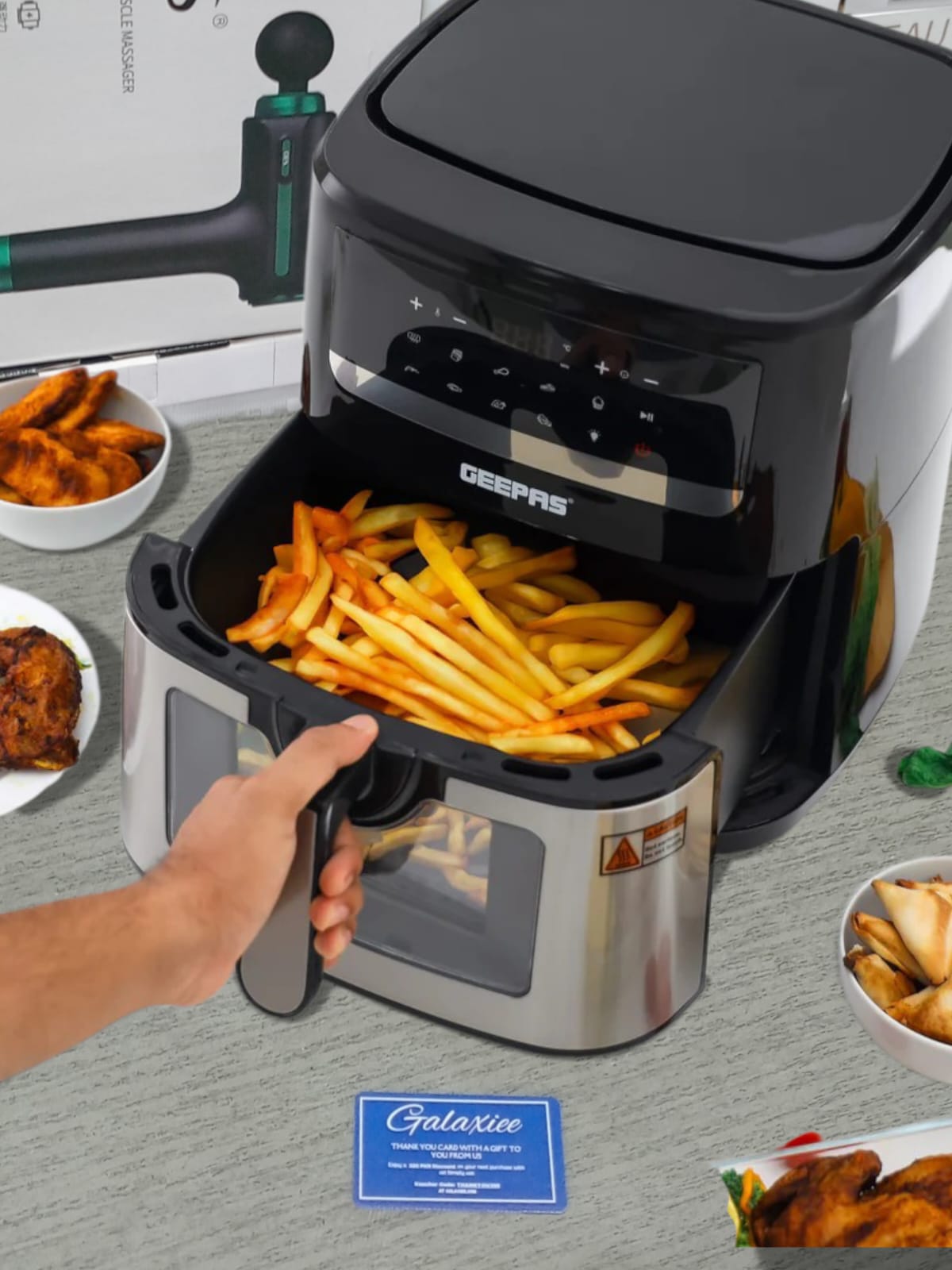 Geepas 9.2L Double Heating Digital Air Fryer 2150W | LED Display | GAF37544