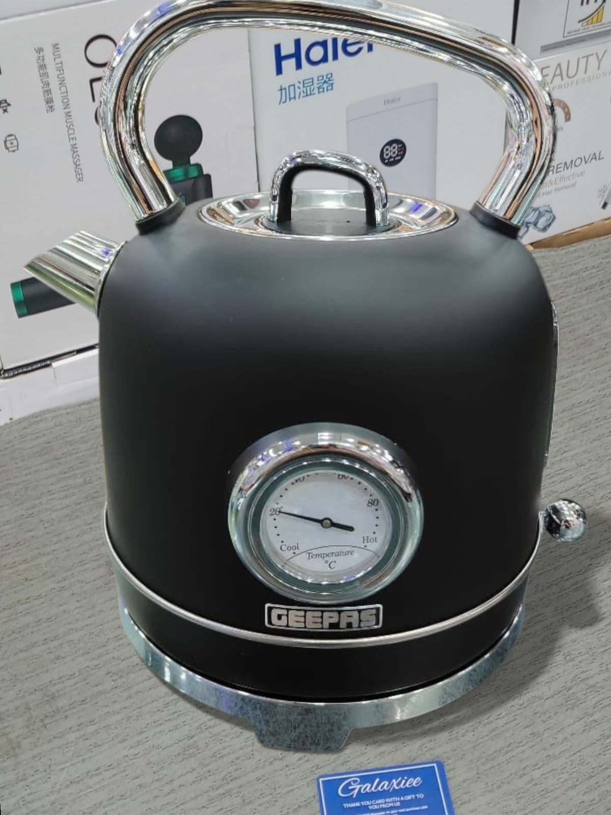 1.8L Stainless Steel Cordless Electric Kettle 3000W | Thermometer | Auto Shut-Off | GK38074UK-CR