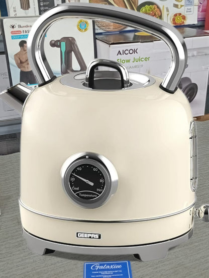 1.8L Stainless Steel Cordless Electric Kettle 3000W | Thermometer | Auto Shut-Off | GK38074UK-CR