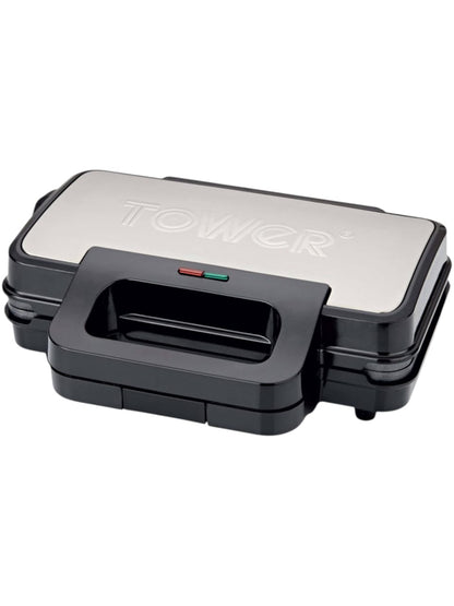 Tower Deep Filled Sandwich Maker 900W | Cerastone Pro Non-Stick | Extra-Deep Plates
