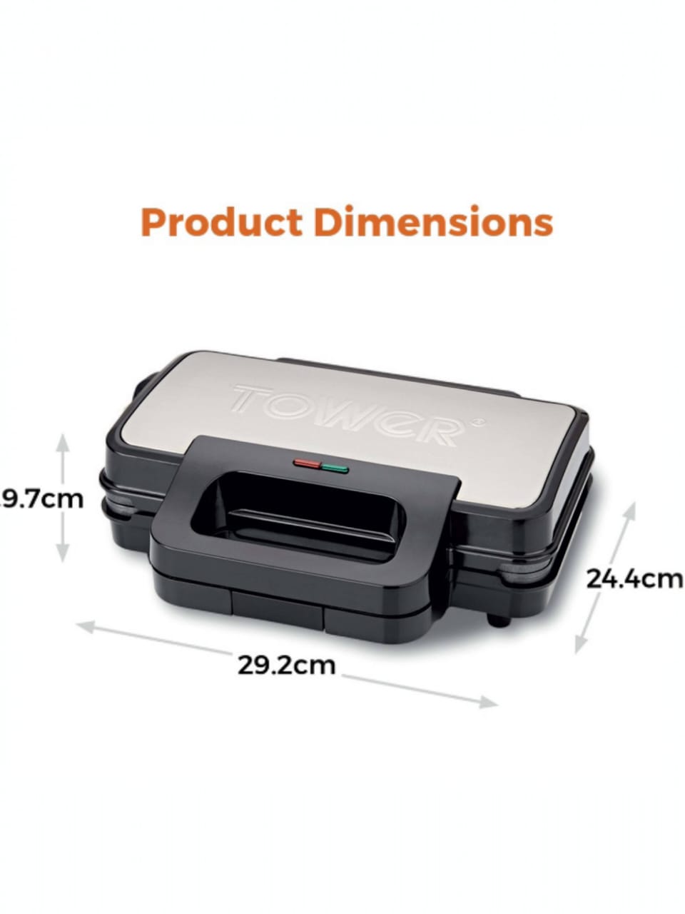 Tower Deep Filled Sandwich Maker 900W | Cerastone Pro Non-Stick | Extra-Deep Plates
