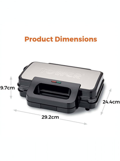 Tower Deep Filled Sandwich Maker 900W | Cerastone Pro Non-Stick | Extra-Deep Plates
