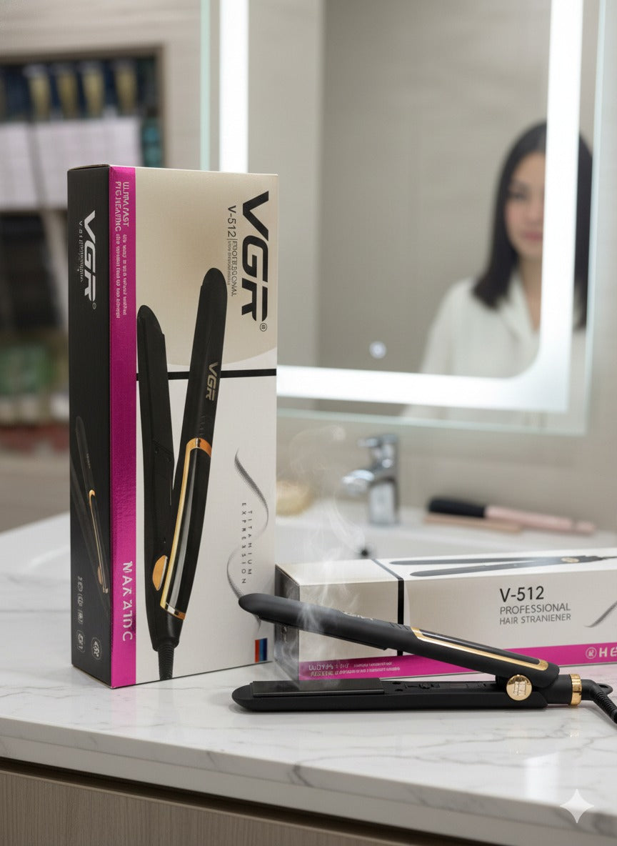 VGR V-512 Professional Hair Straightener - Ultra Fast 40s PTC Heating with Titanium Plates & Constant Heat Technology