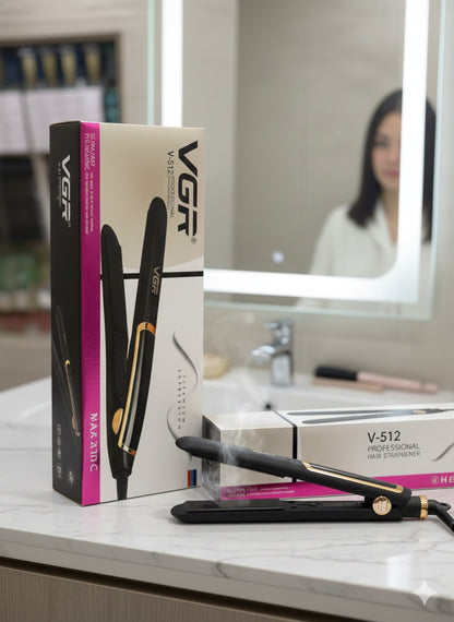 VGR V-512 Professional Hair Straightener - Ultra Fast 40s PTC Heating with Titanium Plates & Constant Heat Technology