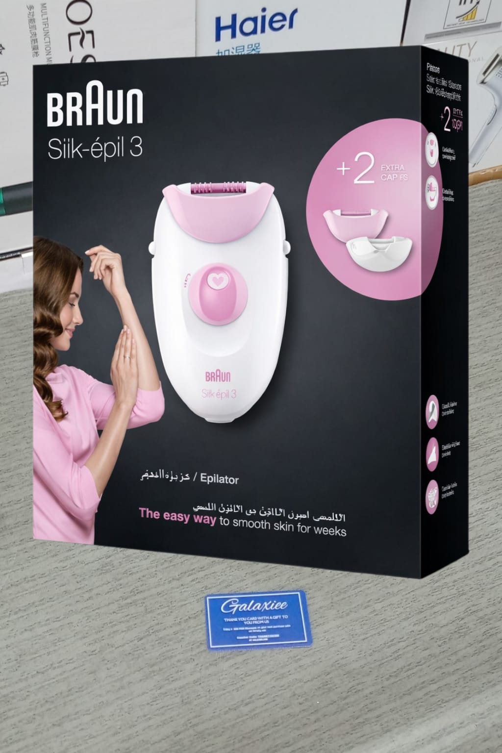 Braun Silk-épil 3 Epilator – 3-in-1 Grooming Kit with SmartLight & Massage Rollers