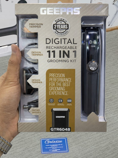 Geepas GTR8612 11-in-1 Men’s Shaver & Clipper Kit | Cordless Grooming Set