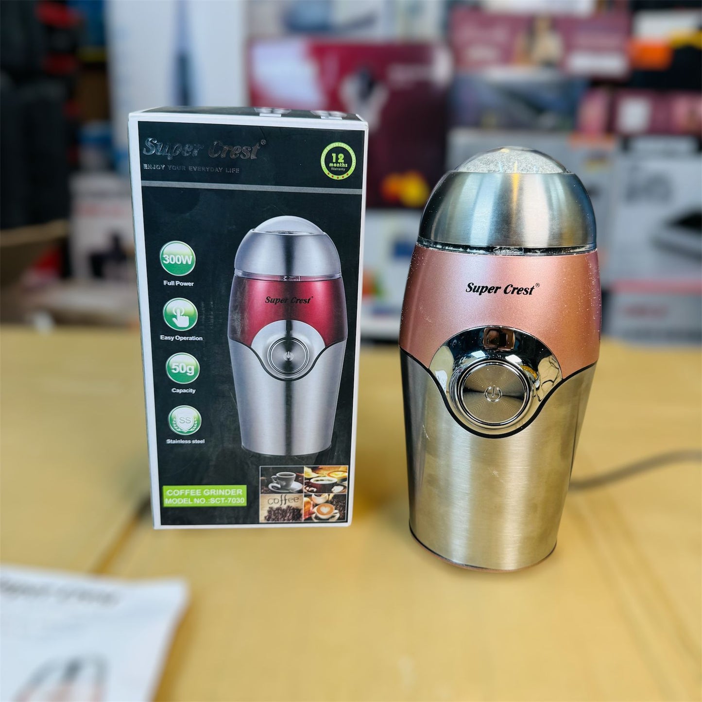 Super Crest Germany 50g Stainless Steel Electric Spice Grinder – Masala & Coffee Grinder