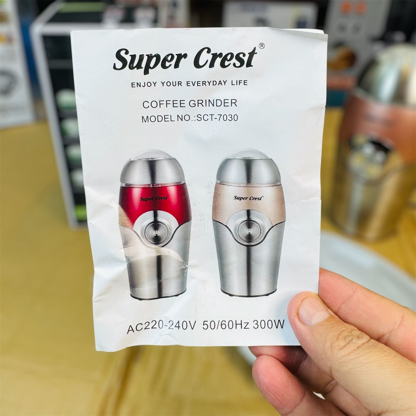 Super Crest Germany 50g Stainless Steel Electric Spice Grinder – Masala & Coffee Grinder