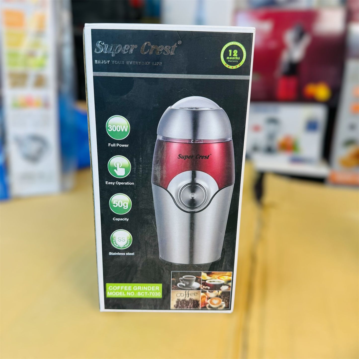 Super Crest Germany 50g Stainless Steel Electric Spice Grinder – Masala & Coffee Grinder