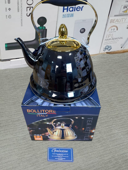 Bollitore Italy 3.2L Premium Tea Kettle – Elegant Gold Stovetop Kettle with Ergonomic Handle
