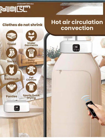 Foldable Clothes Drying Heater – 600W Portable Electric Dryer with Timer & Multi-Gear Control