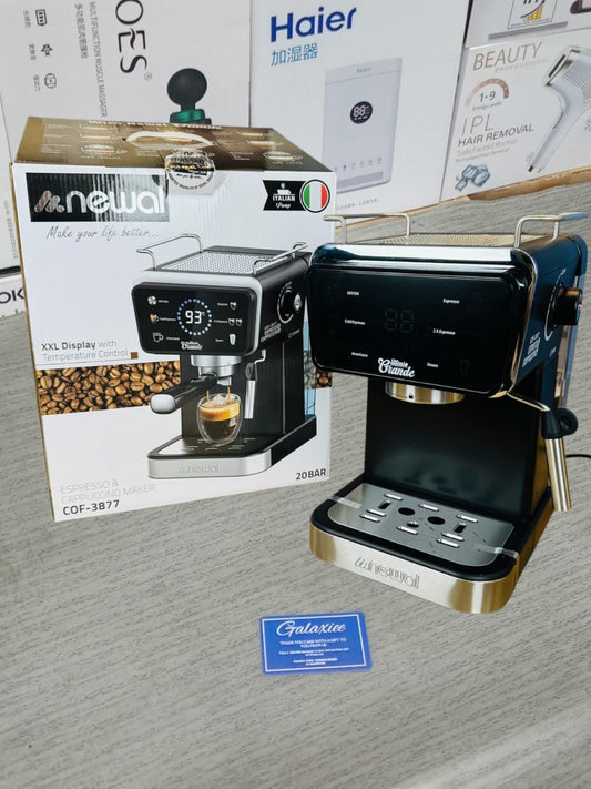 Newal Italian Espresso Coffee Maker COF-3877 – 20 Bar Pressure Coffee Machine with Milk Frother & Touch LED Display