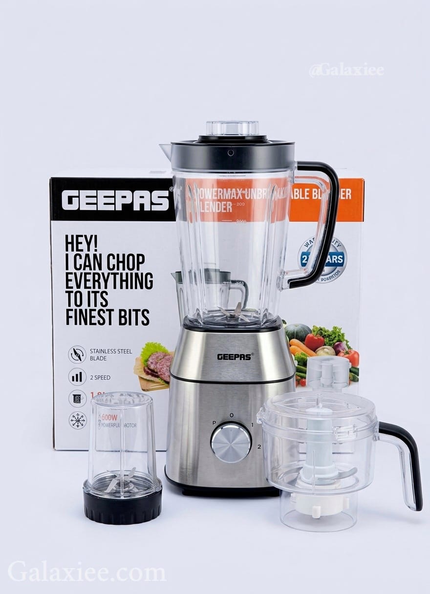 Geepas GSB44037P Powermax 600W Unbreakable Blender & Chopper