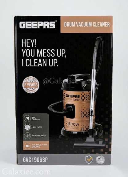 Geepas GVC19063P Drum Vacuum Cleaner 2800W Ultra Turbo | Galaxiee