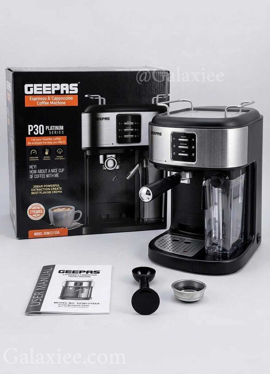 Geepas GCM1215SA 20 Bar Espresso & Cappuccino Maker | Galaxiee