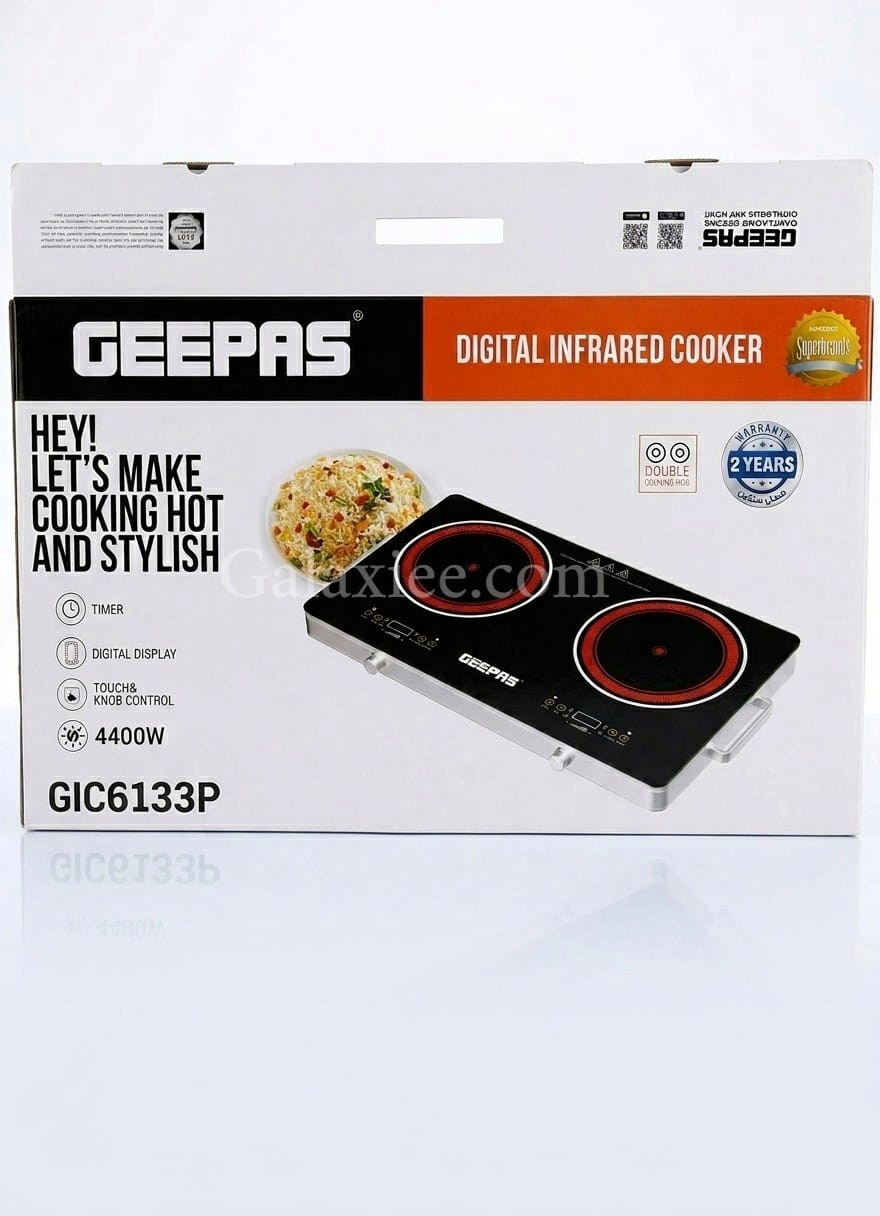 Geepas GIC6133P Double Infrared Cooker 4400W | Galaxiee