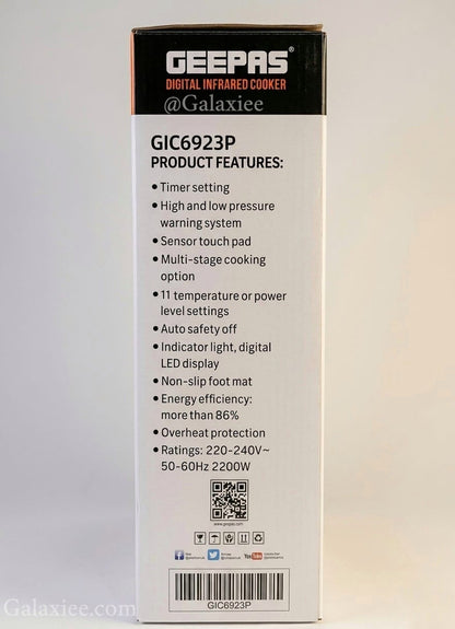 Geepas GIC6923P Infrared Cooker 3000W Digital | Galaxiee