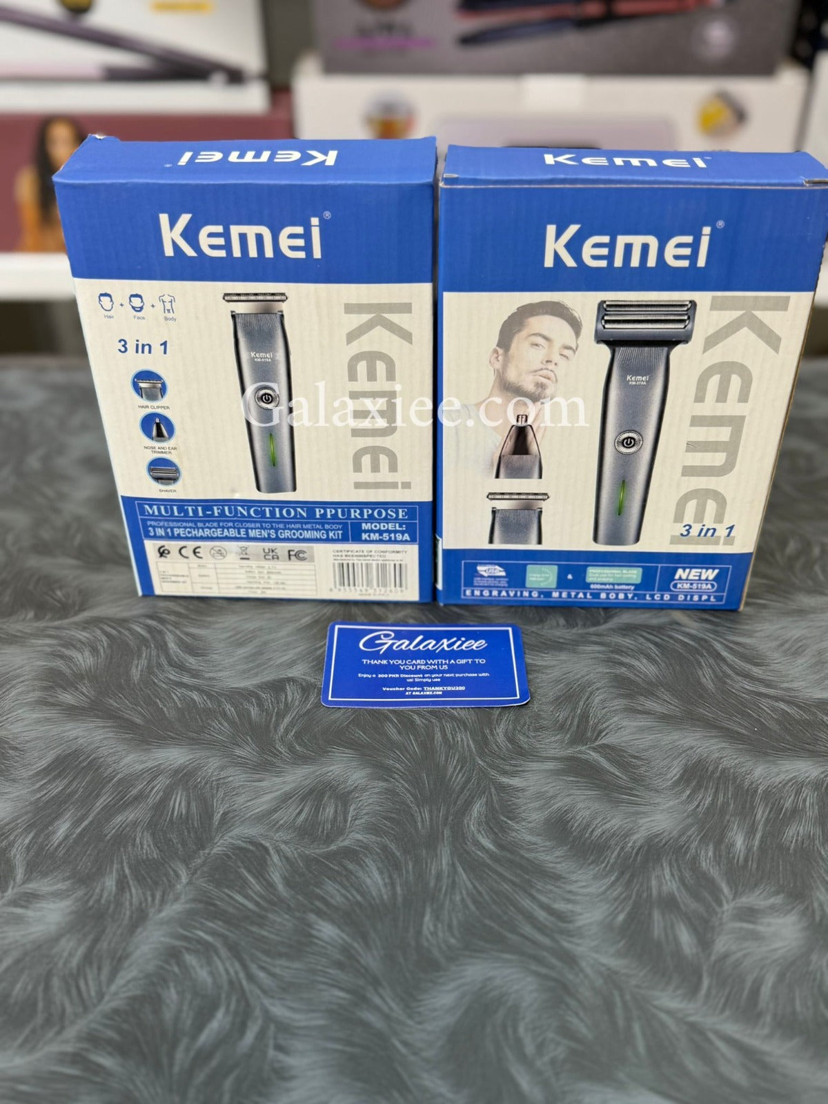 Kemei KM-519A 3-in-1 Grooming Kit Rechargeable Shaver Galaxiee