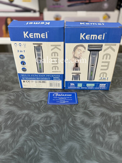 Kemei KM-519A 3-in-1 Grooming Kit Rechargeable Shaver Galaxiee