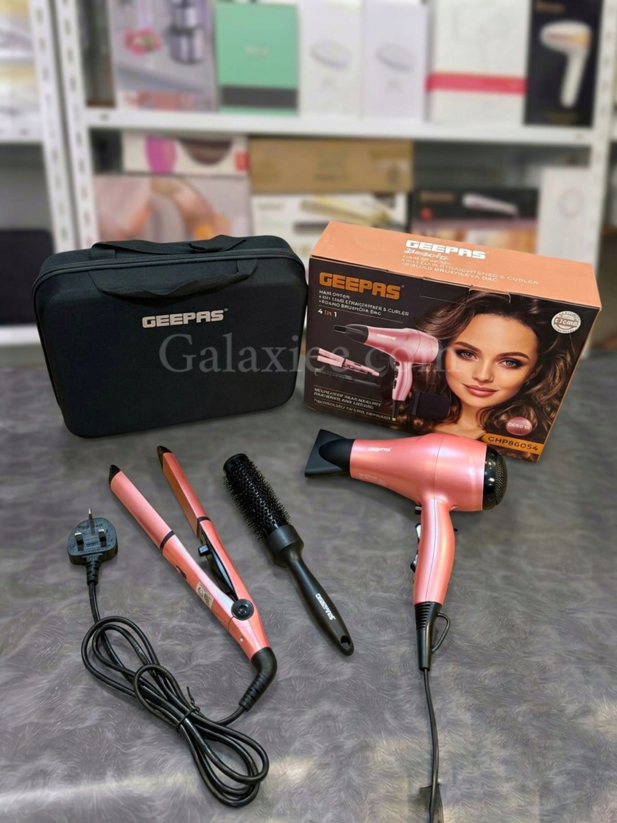Geepas GHF86054 4-in-1 Hair Styler Dryer Straightener Kit Galaxiee