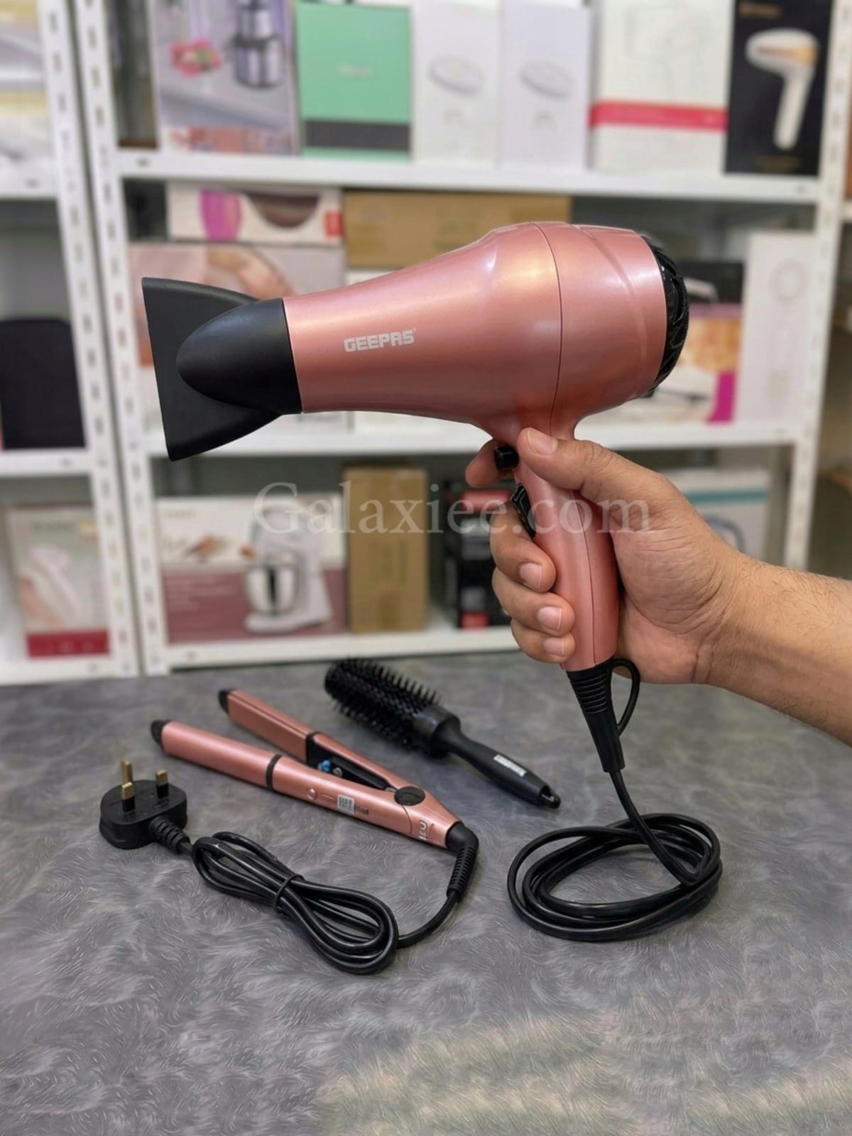 Geepas GHF86054 4-in-1 Hair Styler Dryer Straightener Kit Galaxiee