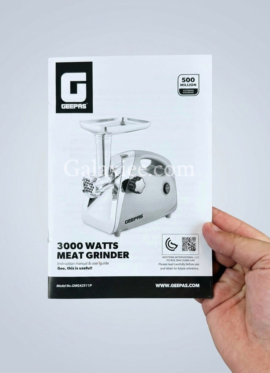 Geepas GMG42511P Meat Grinder 3000W Reverse Function Galaxiee