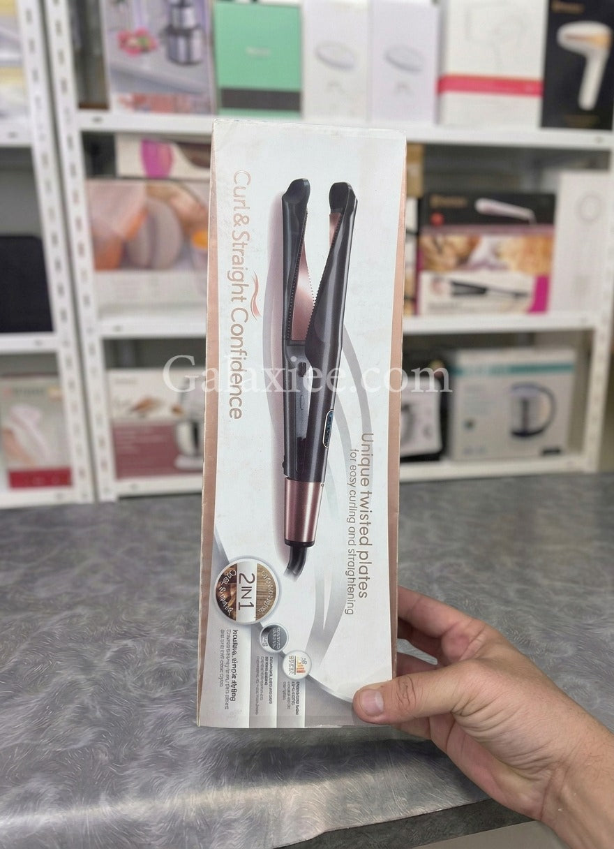 2-in-1 Hair Straightener Curler Twist Flat Iron Galaxiee