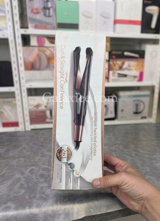 2-in-1 Hair Straightener Curler Twist Flat Iron Galaxiee