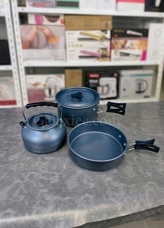 Camping 3pcs Cooking Set Portable Aluminum Cookware Galaxiee