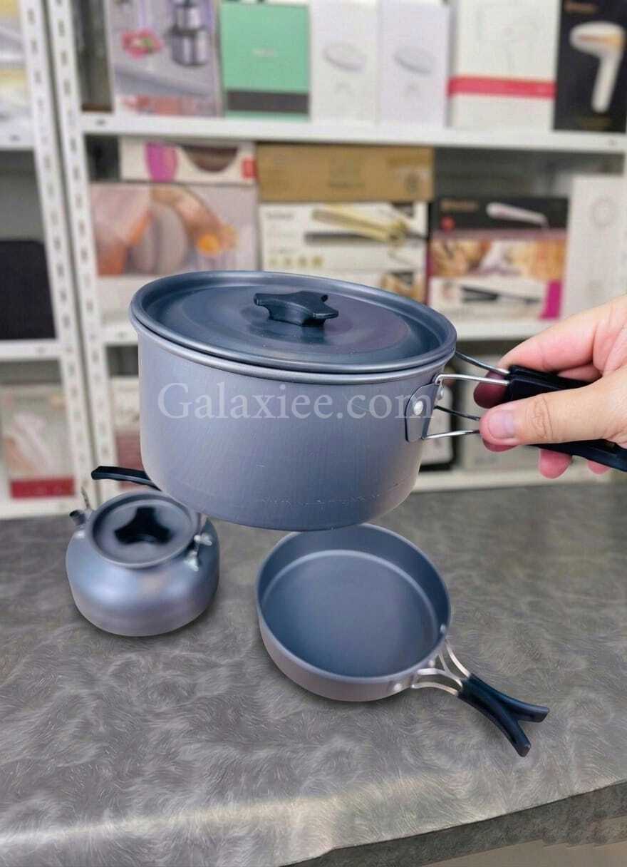Camping 3pcs Cooking Set Portable Aluminum Cookware Galaxiee
