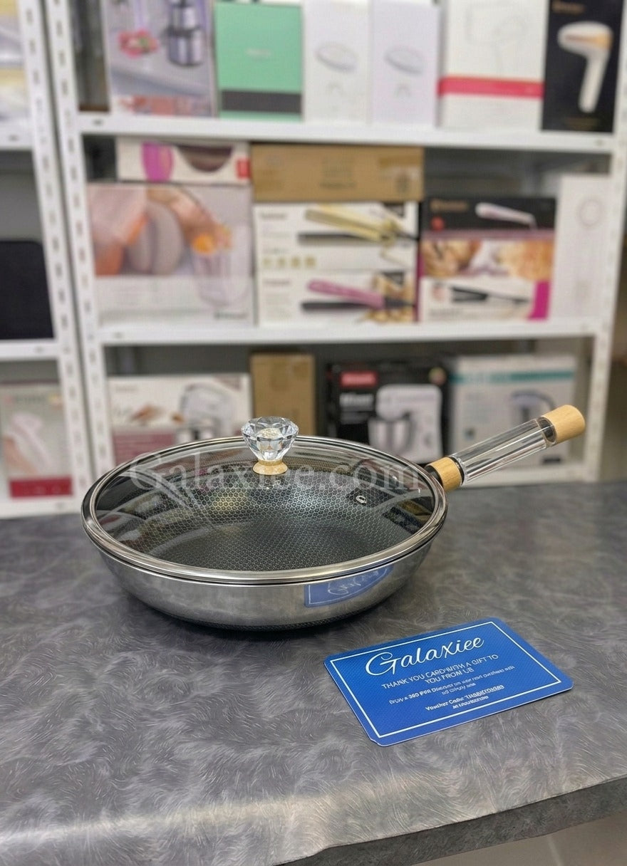 Chu Ma Er Crystal Love 34cm Stainless Steel Wok Galaxiee