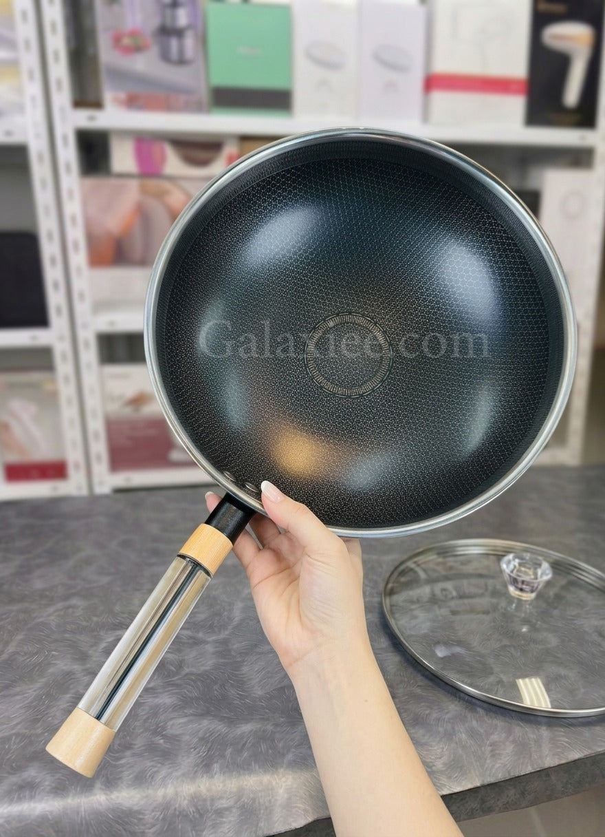 Chu Ma Er Crystal Love 34cm Stainless Steel Wok Galaxiee